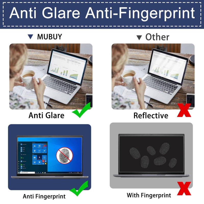 MUBUY-GOL حماية شاشة لجهاز Acer Nitro 5 15.6/Nitro V 15 15.6" لأجهزة الألعاب، Acer Predator Helios 15.6/Predator Triton 15.6" لأجهزة الألعاب، فلتر فيلم لحماية العين من الضوء الأزرق والوهج وحجب الأشعة فوق البنفسجية - Image 5